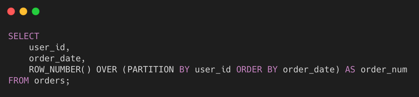 SQL window functions